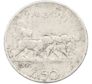 50 чентезимо 1921 года Италия (Гурт гладкий) — Фото №1