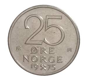 25 эре 1975 года Норвегия — Фото №1