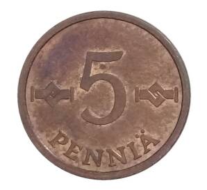 5 пенни 1971 года Финляндия — Фото №2