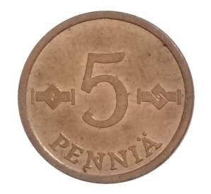 5 пенни 1972 года Финляндия — Фото №2
