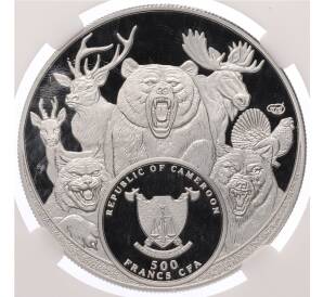 500 франков 2025 года Камерун «Большая семерка России — Косуля» в слабе ННР (PF70) — Фото №2