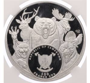 500 франков 2025 года Камерун «Большая семерка России — Рысь» в слабе ННР (PF70) — Фото №2