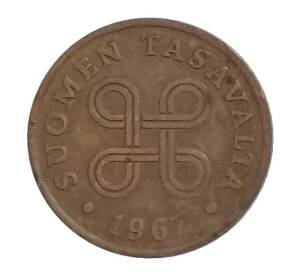 1 пенни 1967 года Финляндия — Фото №1