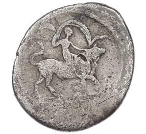 Денарий 45 года до н.э. Римская республика — Луций Валерий Ацискул (Аполлон Соран и Европа на быке) — Фото №2