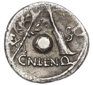Денарий 76-75 года до н.э. Римская республика — Гней Корнелий Лентул Марцеллин (Глобус на реверсе) — Фото №2