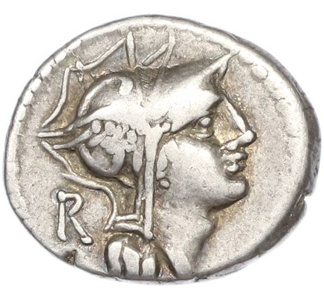 Монета Денарий 91 года до н.э. Римская республика — Децим Юний Силан (Артикул: M2-92483) — Фото №1