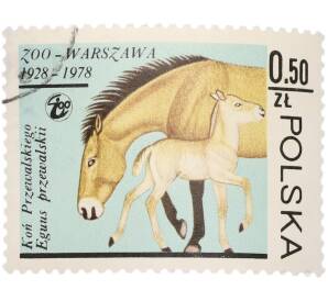 Почтовая марка 0.50 злотых 1978 года Польша «50 лет Варшавскому зоопарку — Лошадь Пржевальского» — Фото №1