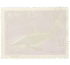 Почтовая марка 12 сю 1980 года Вьетнам «Морская жизнь — Тигровая акула Galeocerdo cuvier» — Фото №2