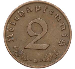 2 рейхспфеннига 1937 года D Германия — Фото №2