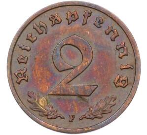 2 рейхспфеннига 1937 года F Германия — Фото №2