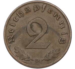2 рейхспфеннига 1939 года D Германия — Фото №2