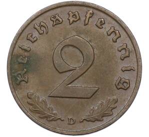 2 рейхспфеннига 1938 года D Германия — Фото №2