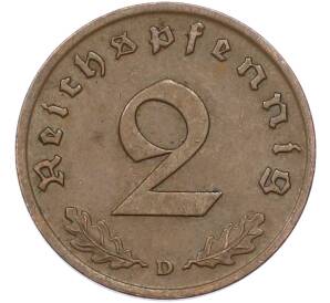 2 рейхспфеннига 1937 года D Германия — Фото №2
