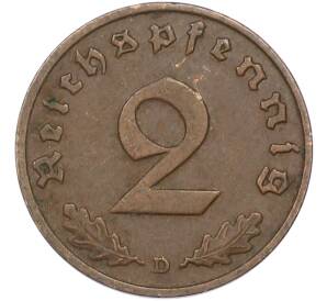 2 рейхспфеннига 1938 года D Германия — Фото №2