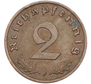 2 рейхспфеннига 1939 года F Германия — Фото №2