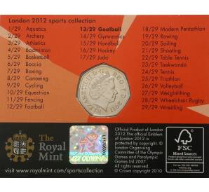 50 пенсов 2011 года Великобритания «XIV летние Паралимпийские игры в Лондоне — Голбол» (в блистере) — Фото №2