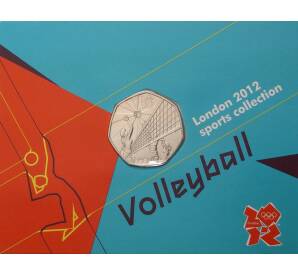 50 пенсов 2011 года Великобритания «XXX летние Олимпийские Игры в Лондоне — Волейбол» (в блистере) — Фото №1