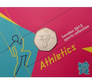 50 пенсов 2011 года Великобритания «XXX летние Олимпийские Игры в Лондоне — Лёгкая атлетика» (в блистере) — Фото №1