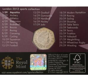 50 пенсов 2011 года Великобритания «XXX летние Олимпийские Игры в Лондоне — Плавание» (в блистере) — Фото №2