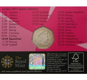 50 пенсов 2011 года Великобритания «XXX летние Олимпийские Игры в Лондоне — Конный спорт» (в блистере) — Фото №2