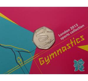 50 пенсов 2011 года Великобритания «XXX летние Олимпийские Игры в Лондоне — Гимнастика» (в блистере) — Фото №1