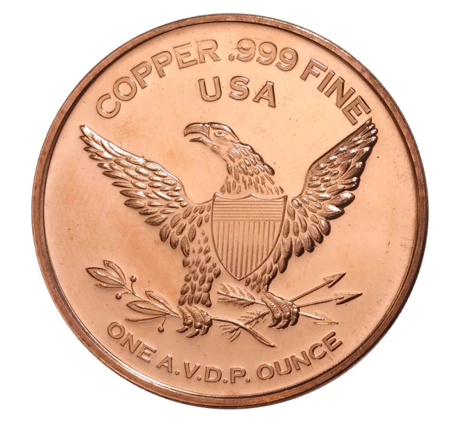 Монета 1 унция чистой меди «40-й президент США Рональд Рейган» (Артикул M2-35633)