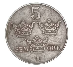 5 эре 1942 года Швеция — Фото №2