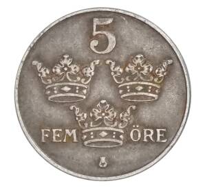 5 эре 1947 года Швеция — Фото №2