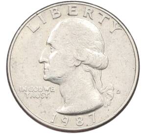 1/4 доллара (25 центов) 1987 года D США — Фото №1