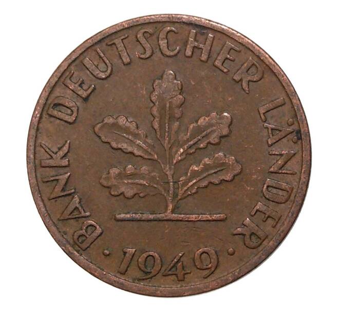 Монета 1 пфенниг 1949 года F Германия (Артикул: M2-35732) — Фото №1