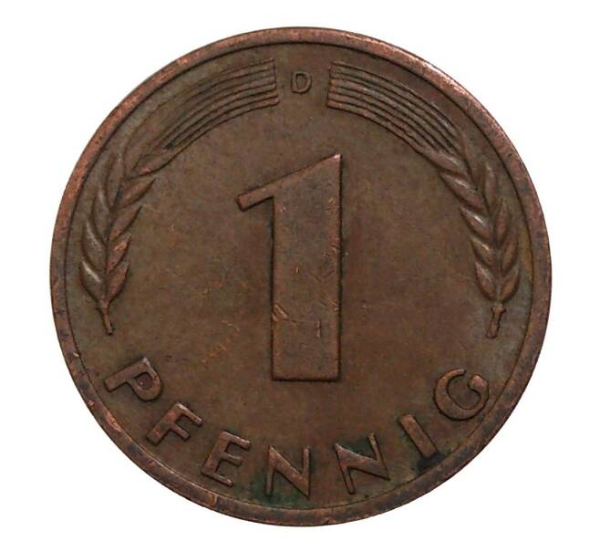 Монета 1 пфенниг 1949 года D Германия (Артикул M2-35733)