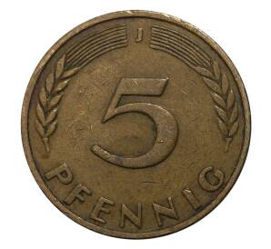 5 пфеннигов 1949 года J Германия