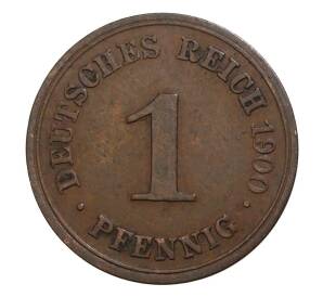 1 пфенниг 1900 года F Германия — Фото №1