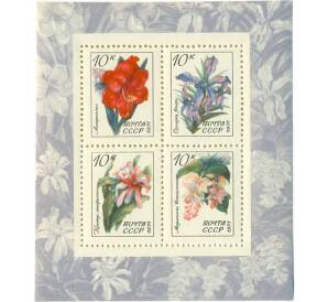 Почтовый блок 10 копеек 1971 года «Тропические и субтропические растения» — Фото №1
