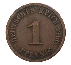 1 пфенниг 1900 года J Германия — Фото №1