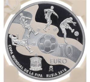 10 евро 2017 года Испания «Чемпионат мира по футболу 2018 в России» (в слабе) — Фото №1