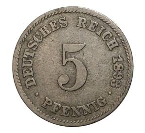5 пфеннигов 1893 года J Германия — Фото №1
