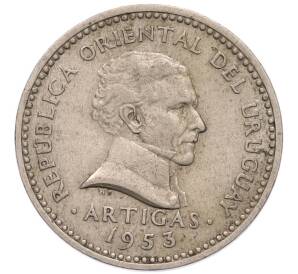 10 сентесимо 1953 года Уругвай — Фото №2