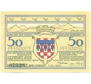 50 пфеннигов 1921 года Германия — город Бад-Хоннеф (Нотгельд) — Фото №2