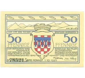50 пфеннигов 1921 года Германия — город Бад-Хоннеф (Нотгельд) — Фото №2