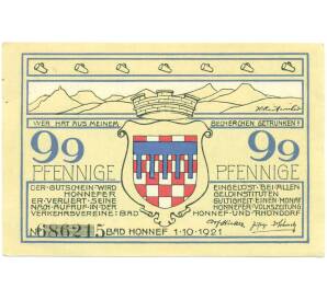 99 пфеннигов 1921 года Германия — город Бад-Хоннеф (Нотгельд) — Фото №2