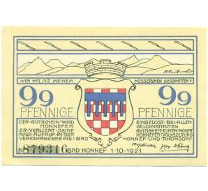 99 пфеннигов 1921 года Германия — город Бад-Хоннеф (Нотгельд) — Фото №2