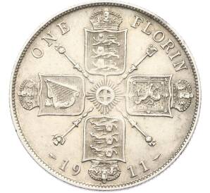 1 флорин 1911 года Великобритания — Фото №1