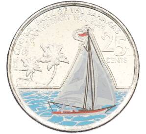 25 центов 2024 года Багамские острова «50 лет Центральному банку Багамских Островов» — Фото №1