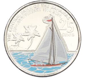 25 центов 2024 года Багамские острова «50 лет Центральному банку Багамских Островов» — Фото №1