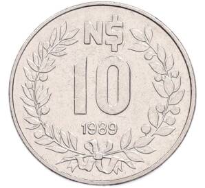 10 новых песо 1989 года Уругвай — Фото №1