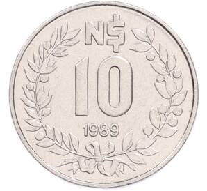 10 новых песо 1989 года Уругвай — Фото №1