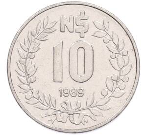 10 новых песо 1989 года Уругвай — Фото №1
