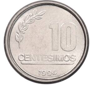 10 сентесимо 1994 года Уругвай — Фото №1