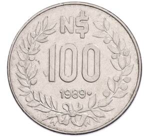 100 новых песо 1989 года Уругвай — Фото №1